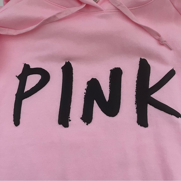 Victoria's Secret Pink Campus Long Sleeve Hoodie Daisy Pink with Black Logo.NWT - Picture 7 of 9